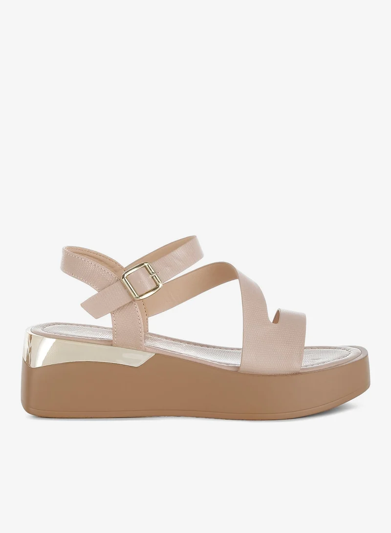Chunky Flatform Sandals in Beige