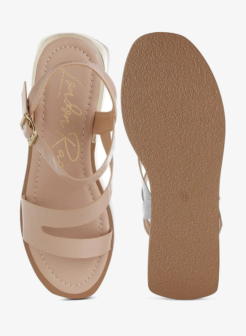 London Rag BEIGE Chunky Flatform Sandals in Beige for Women | Best Price UAE