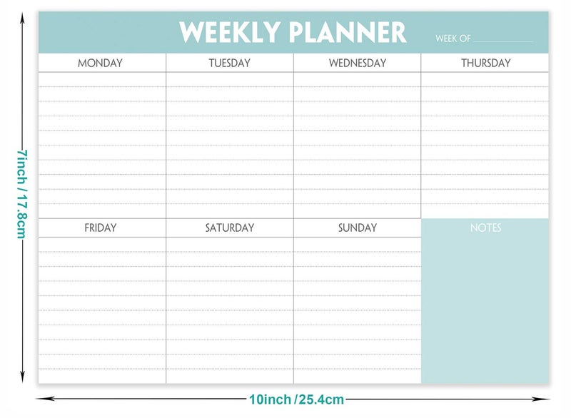 Nokingo 2021 Weekly Planner Pad - Tear Off Desktop Planning Pad with To Do List, Weekly Schedule & Calendar, 52 Undated Sheets, 10x7 Inch - Image 5