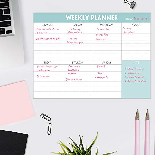 Nokingo 2021 Weekly Planner Pad - Tear Off Desktop Planning Pad with To Do List, Weekly Schedule & Calendar, 52 Undated Sheets, 10x7 Inch - Image 4
