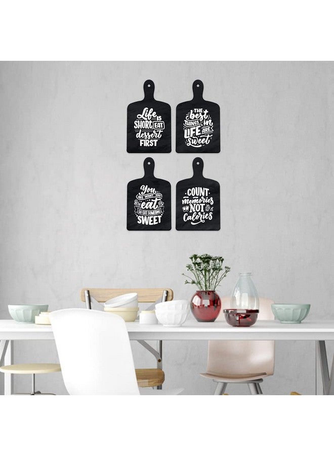 Artvibes Cooking Quotes Designer Wooden Wall Hanging for Home Decor | Gifts | Wall Decoration Items for Kitchen | Decorative Items for Home | Artworks Wall Hangings(WH_5606N) Set of 4