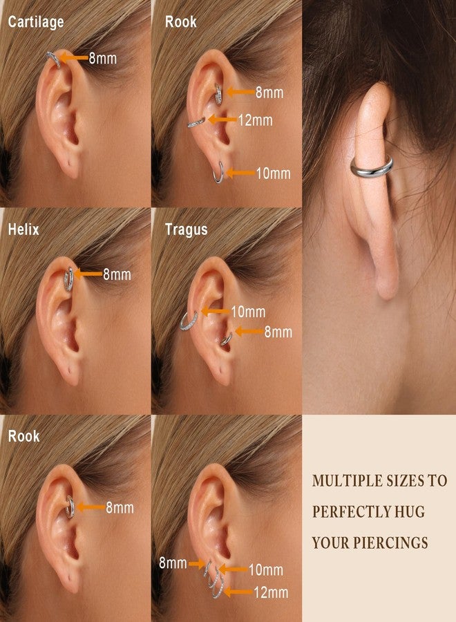 SZGCSP Small Hoop Earrings for Women, Stainless Steel Huggie Hoop earrings, 18G - Image 4