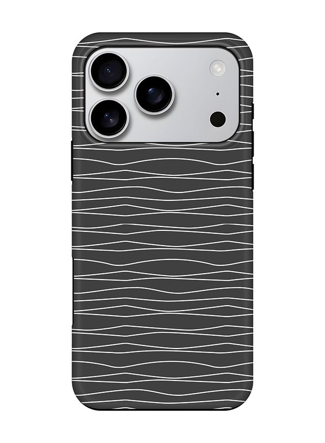 Stylizedd Tough Pro Magnetic Case for iPhone 17 Pro, Dual Layer hybrid PC + TPU Mobile Cover Matte - Squiggly Lines