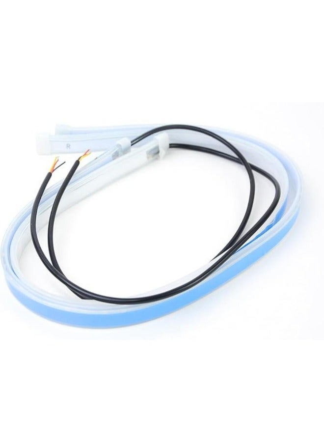 fIexible Car Led Light Strip, Dual Color 17Inch Headlight DRL LED, Headlight LED Strip Turn Signal Lights Strip (White and Amber) - Image 1