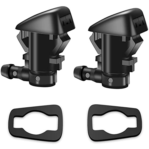 Belleone Windshield Washer Nozzle Kit Compatible with 2005-2016 Jeep Grand Cherokee, 2005-2013 Chevy Malibu, Pontiac G6, Saturn Aura, Replace #55372143AB, 15247800, 55156427AB, 55079049AA, 2PCS - Image 1