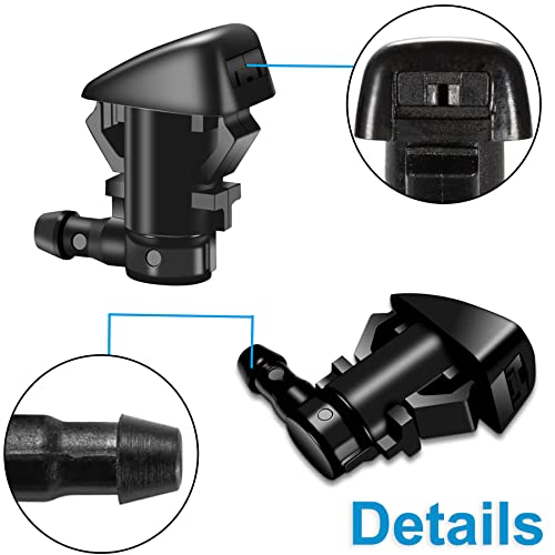 Belleone Windshield Washer Nozzle Kit Compatible with 2005-2016 Jeep Grand Cherokee, 2005-2013 Chevy Malibu, Pontiac G6, Saturn Aura, Replace #55372143AB, 15247800, 55156427AB, 55079049AA, 2PCS - Image 3