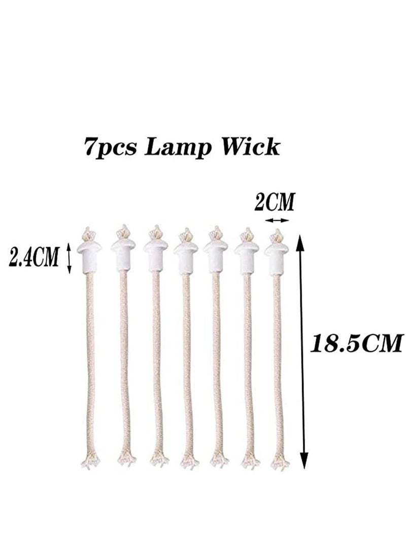 NIBEMINENT 7 pcs Lamp Wick Holder, Kerosene Oil Lantern Wick, Heat-Resistant Cotton Replacement with Ceramic Holders for Bottle Garden Torch Burner,  - Image 4