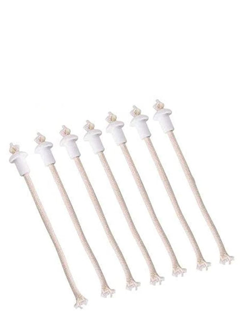 NIBEMINENT 7 pcs Lamp Wick Holder, Kerosene Oil Lantern Wick, Heat-Resistant Cotton Replacement with Ceramic Holders for Bottle Garden Torch Burner,  - Image 1