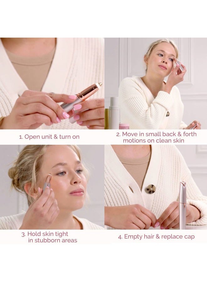 finishing touch ماكينة إزالة شعر الحواجب الكهربائية بدون عيوب للنساء مع ضوء LED لإزالة الشعر الفوري وبدون ألم (أبيض) - Image 4