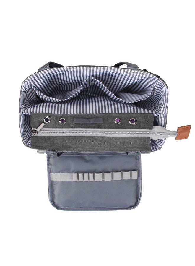 LUXJA Crochet Tote Bag Yarn Storage Bag For Small Unfinished Projects Crochet Hooks And Other Accessories Gray  - Image 4