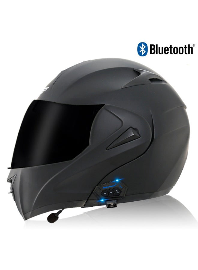Men's Electric Motorcycle Open Face Helmet with Bluetooth, 3C Certified, Asian Black Tea Mirror