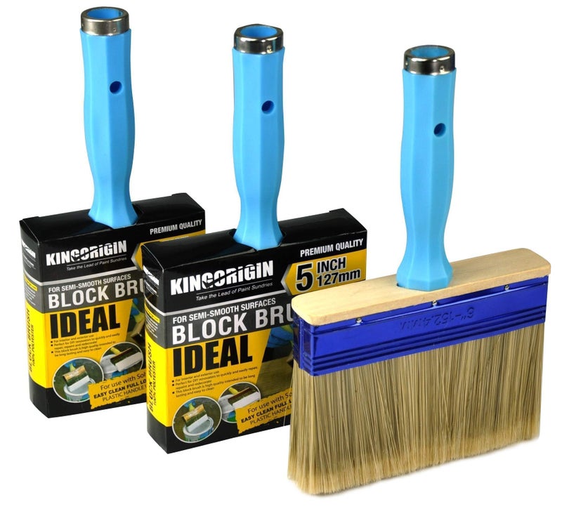 Kingorigin Deck Paint Brush 3 Pack Thick Paint Brushes 4 5 6 for Faster Coverage Compatible with Most Extension Poles Stain Brushes for Wood Deck Walls Fence and House