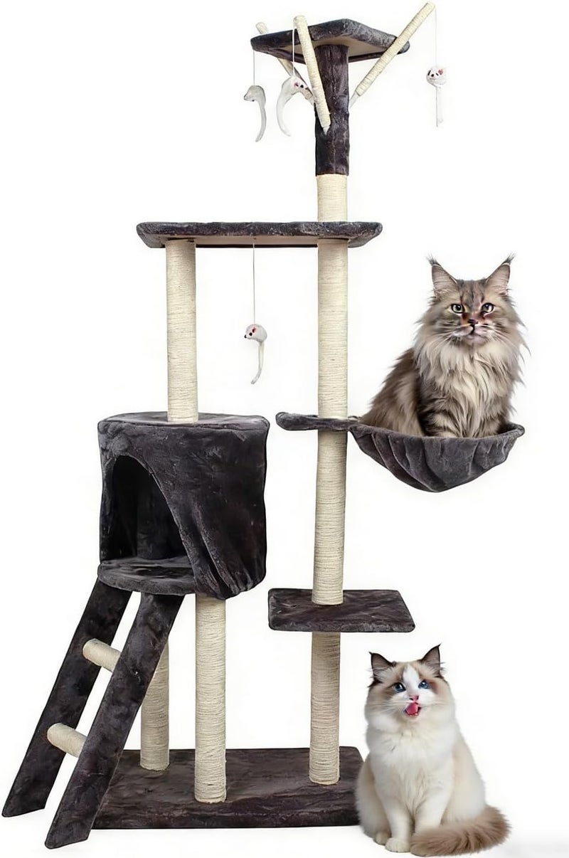 Sharpdo Cat Climbing Frame Cat Tree Toys (Grey) - Image 1
