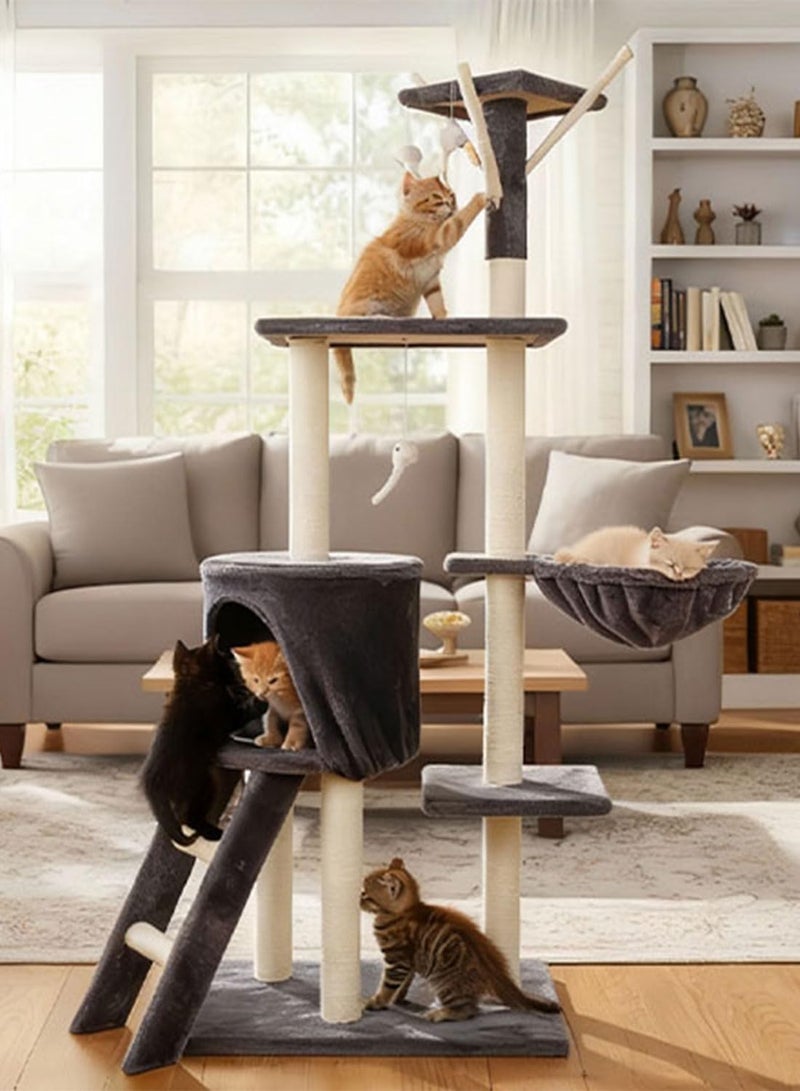 Sharpdo Cat Climbing Frame Cat Tree Toys (Grey) - Image 5
