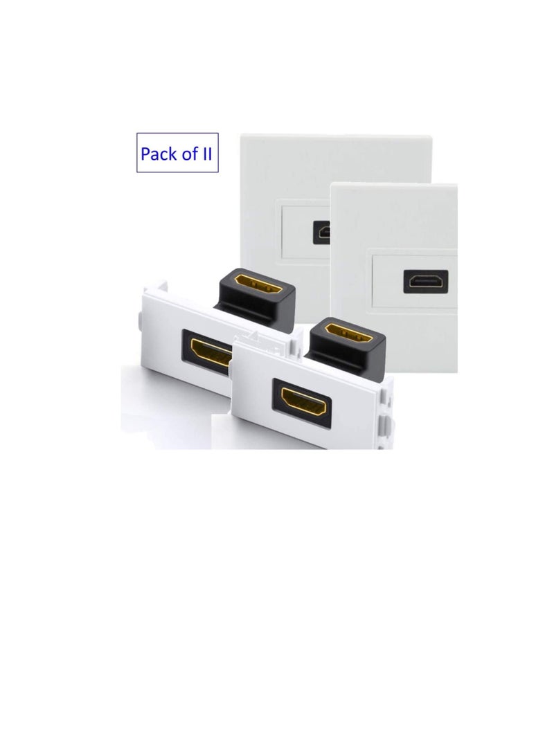 لوحة تثبيت مثبتة على الحائط لكابلات HDMI ، موصل HDMI 2.0 مطلي بالذهب HDMI Audio Video Bend ، (دعم 4K UHD و ARC و Ethernet)  - Image 2