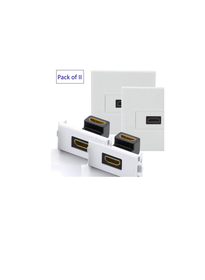 لوحة تثبيت مثبتة على الحائط لكابلات HDMI ، موصل HDMI 2.0 مطلي بالذهب HDMI Audio Video Bend ، (دعم 4K UHD و ARC و Ethernet)  - Image 3