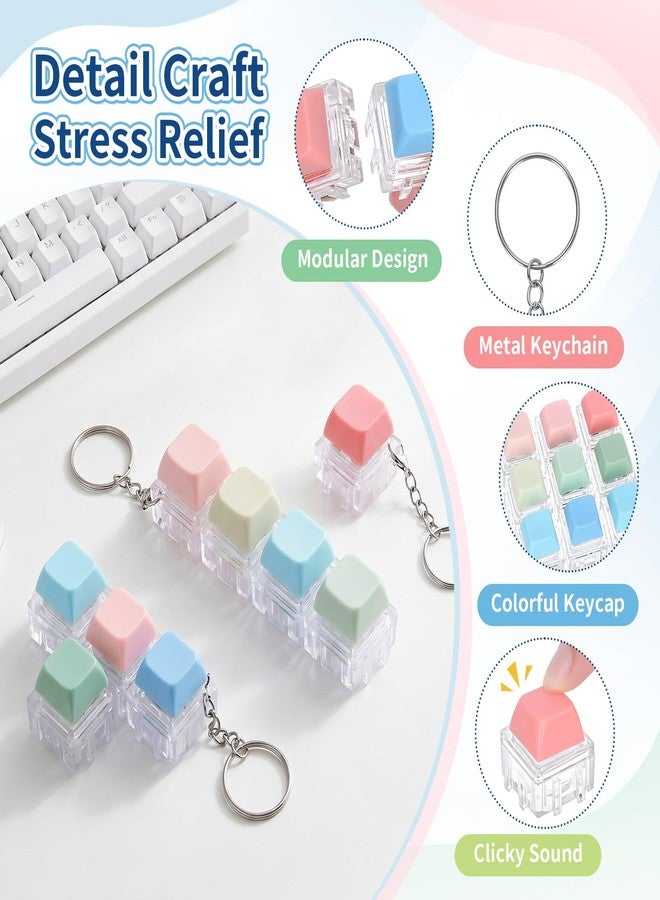 Netholid 9 Pack Clicky Keyboard Fidget Toys for Adults Detachable Keyboard Clicker Keychain for Stress Relief Work Anxiety Travel (GradientColor01) - Image 3