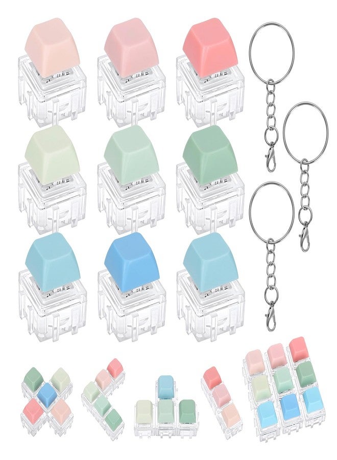 Netholid 9 Pack Clicky Keyboard Fidget Toys for Adults Detachable Keyboard Clicker Keychain for Stress Relief Work Anxiety Travel (GradientColor01) - Image 1