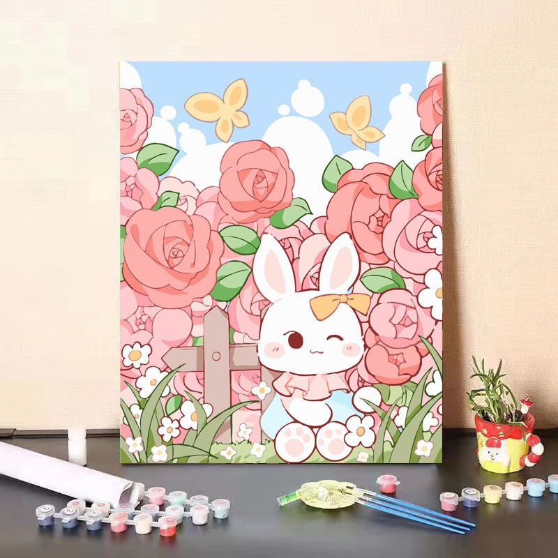 Supply 3040 Size Digital Oil Painting Diy Children'S Handmade Cartoon Animation Color Night Market Stall - Image 4
