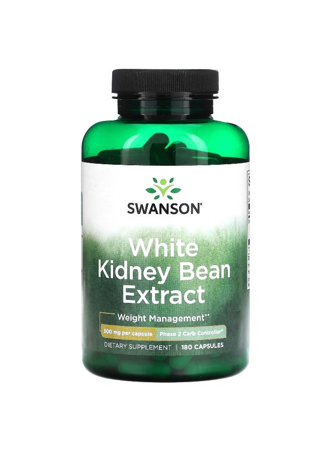 Swanson, White Kidney Bean Extract, 500 mg, 180 Capsules - Image 1