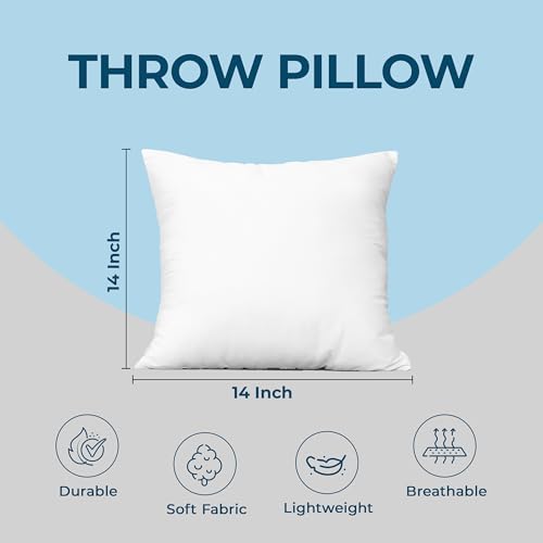 Utopia Bedding Throw Pillows (Set of 4, White), 14 x 14 Inches Pillows for Sofa, Bed and Couch Decorative Stuffer Pillow - Image 4