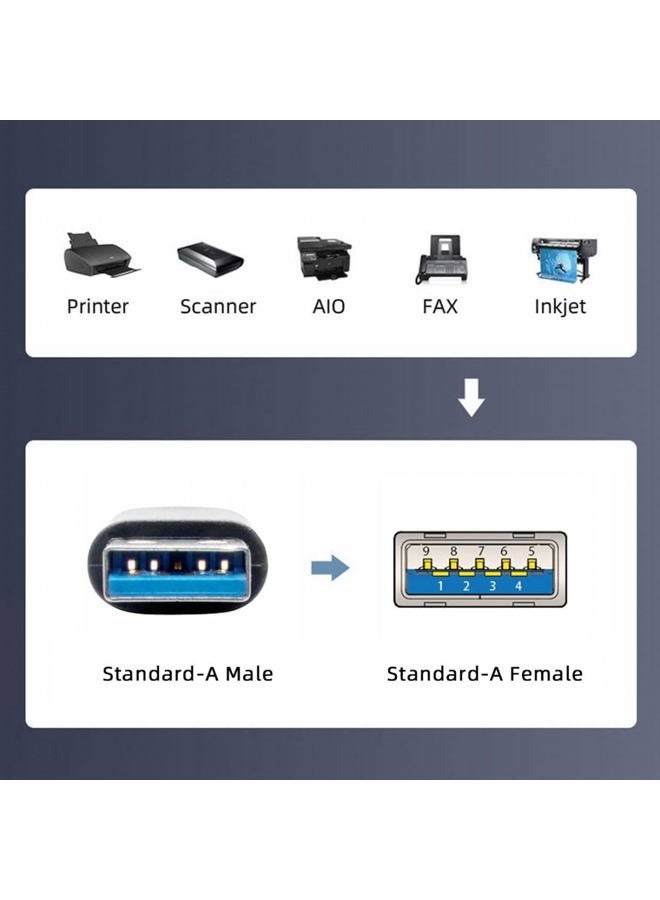 NFHK USB 3.0 Extension Cable USB 3.0 Type A Male to Female Data Transfer Extension Cable 20cm - Image 5