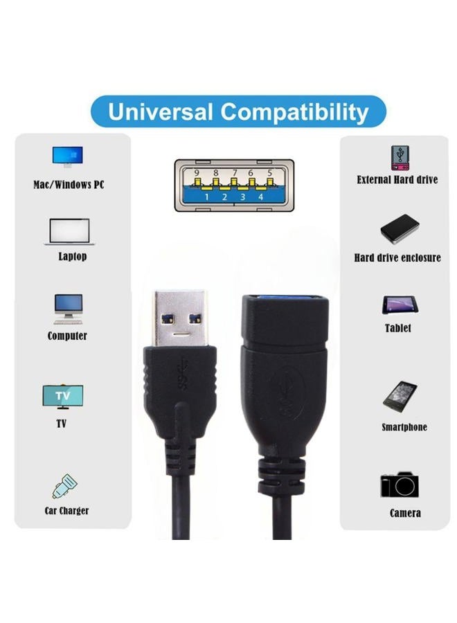 NFHK USB 3.0 Extension Cable USB 3.0 Type A Male to Female Data Transfer Extension Cable 20cm - Image 3