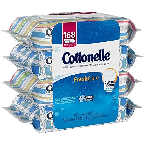Cottonelle Cottonelle FreshCare Flushable Cleansing Cloths Ripple Texture 42 Count Pack of 4