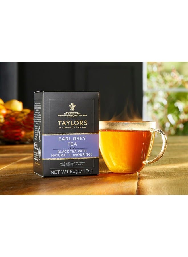 Taylors Of Harrogate Earl Grey, Black Tea, Individually Wrapped Bags, 20 Count (Pack of 1), Fragrant, Delicate & Light, Caffeinated, Enjoy Hot or Iced, 20 Teabags - Image 4