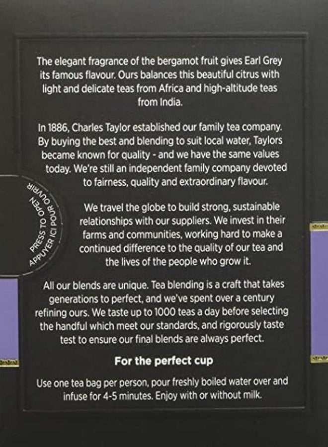 Taylors Of Harrogate Earl Grey, Black Tea, Individually Wrapped Bags, 20 Count (Pack of 1), Fragrant, Delicate & Light, Caffeinated, Enjoy Hot or Iced, 20 Teabags - Image 5