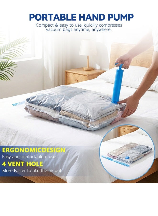 باسيلكيت أكياس تخزين مفرغة من الهواء، 7 قطع، 60×80 سم، قابلة لإعادة الاستخدام، توفر المساحة بفضل تصميمها المضغوط، قابلة للطي، متينة، وموفرة للمساحة، مع مضخة يدوية مجانية لتعبئة الملابس والمفروشات أثناء السفر. - Image 5