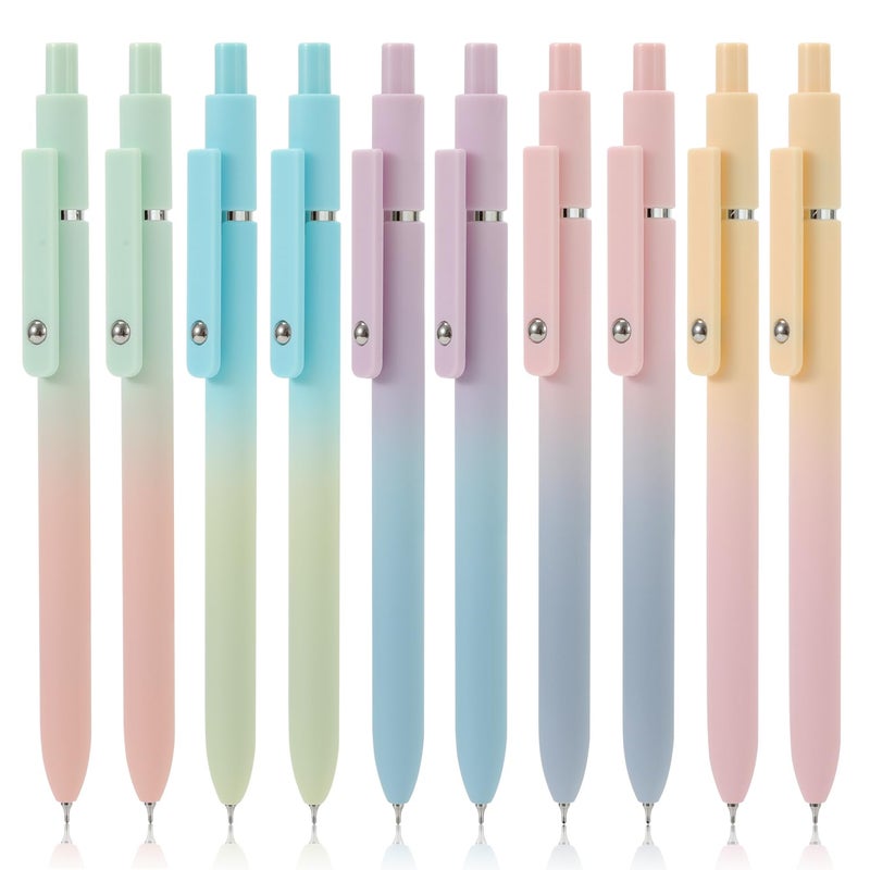 FIOVER 10pcs Gel Pens Black Ink Medium Point 0.7mm Pens Smooth Writing High-End Series Cute Ballpoint for Journaling Note Taking, Office School Supplies Gifts for Women and Men - Image 1