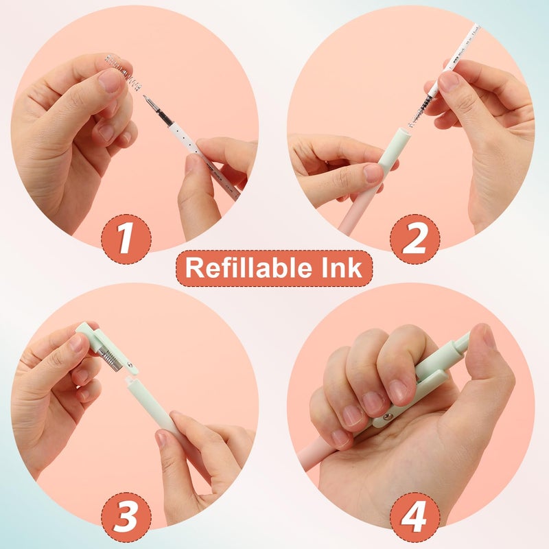 FIOVER 10pcs Gel Pens Black Ink Medium Point 0.7mm Pens Smooth Writing High-End Series Cute Ballpoint for Journaling Note Taking, Office School Supplies Gifts for Women and Men - Image 5