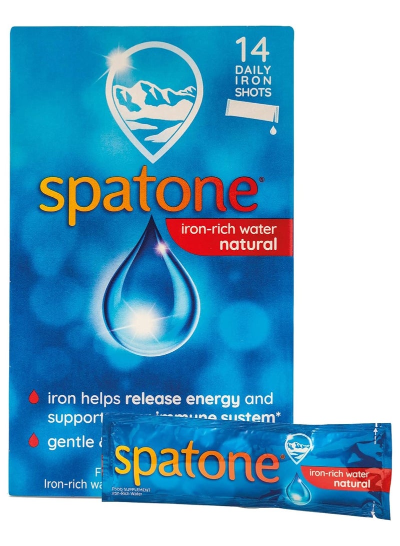 Spatone Natural Iron Supplement (14 Sachets), Daily Convenient Liquid Iron Sachets, Nothing Artificial, Better Absorption than Tablets