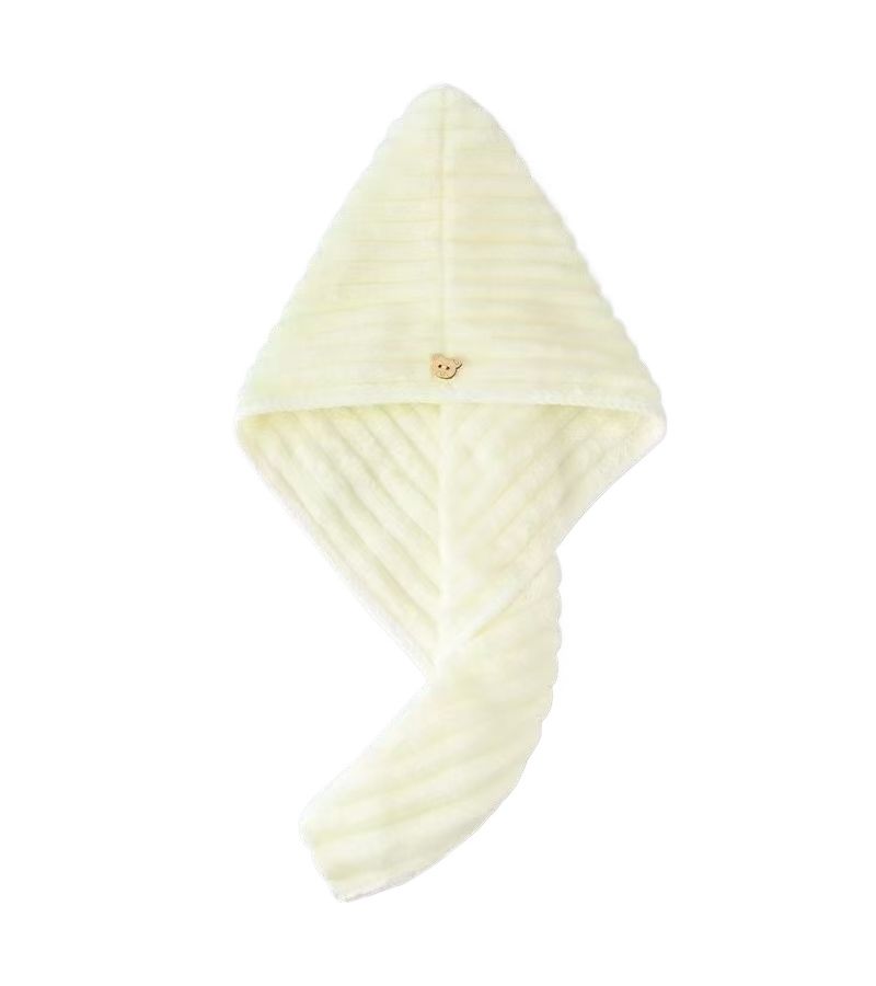Beige Super Absorbent Quick-Dry Hair Towel Cap for Women - Image 4