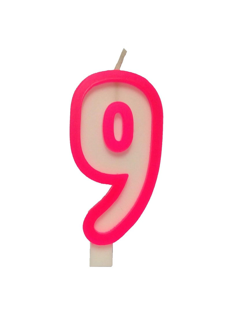 Funcart Funcart Pink and White Numerical 9 Style Candle for 9th Birthday DecorationCake TopperCake DecorationBirthday Decoration  - Image 2