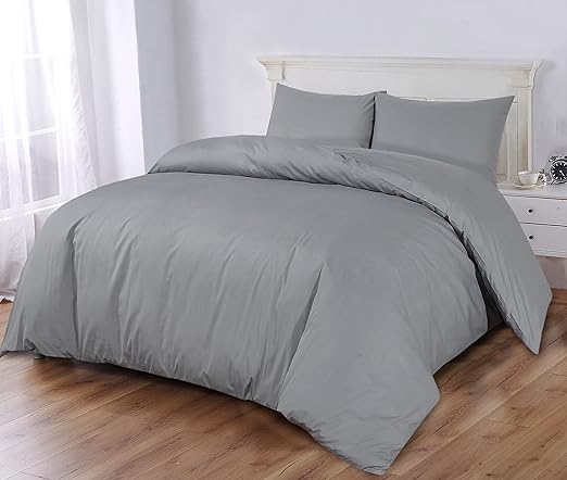 Super King Size Duvet Cover Set 1000 TC 3 Pc Quilt Cover Light Grey Bedding Set Cotton Duvet Covers 1 Duvet Cover Super King Size 2 Pillowcases Soft Egyptian Cotton Bedding