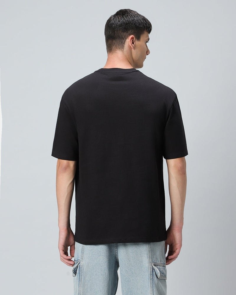 bewakoof Men's Black Oversized T-shirt - Image 3