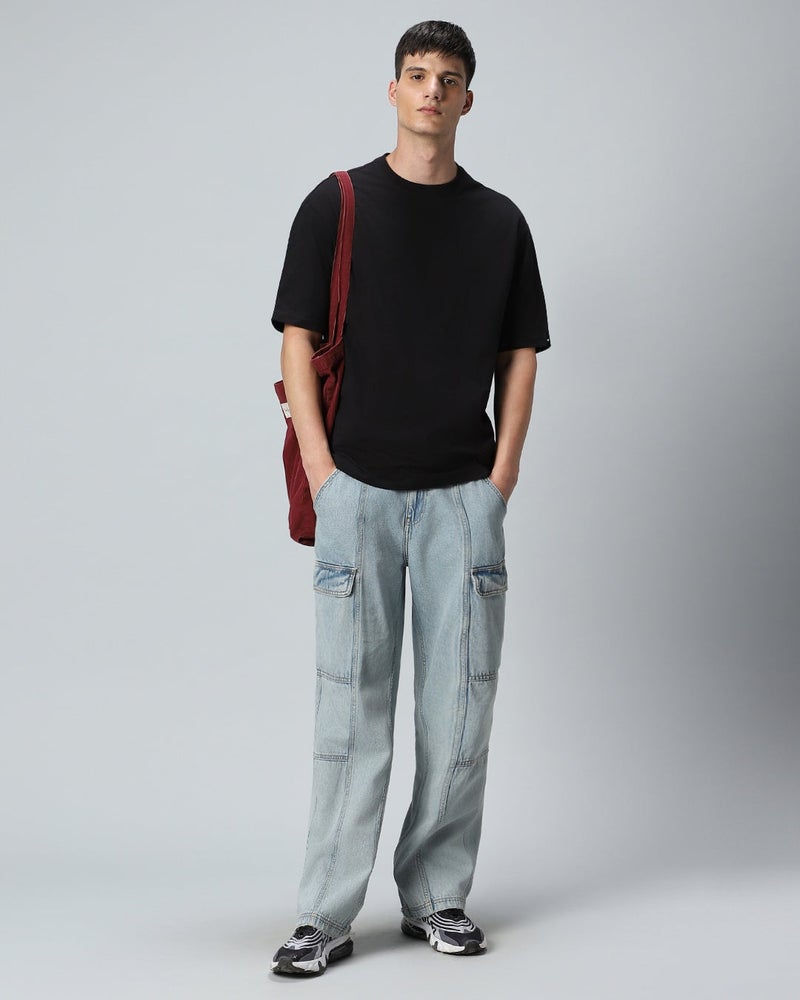 bewakoof Men's Black Oversized T-shirt - Image 5