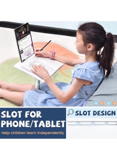 Rock Pow Lap Desk Kids Adjustable(11.8"-21.6") Laptop Table for Floor Portable Book Holders for Reading Hands Free Suitable for Kids and Adults of Different Ages  - Image 4