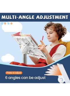 Rock Pow Lap Desk Kids Adjustable(11.8"-21.6") Laptop Table for Floor Portable Book Holders for Reading Hands Free Suitable for Kids and Adults of Different Ages  - Image 3