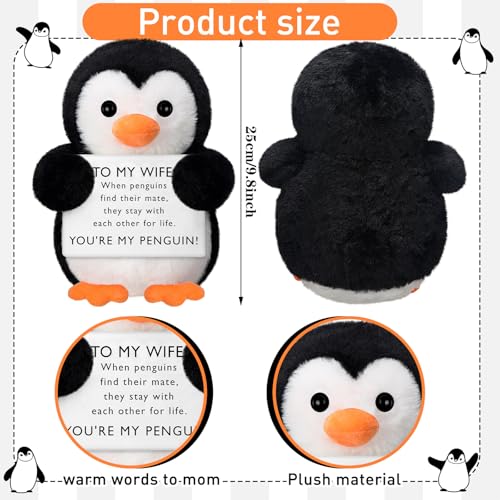 Arrowbash 98 Romantic Gifts for Wife Her Penguin Plush Gifts from Husband Wedding Anniversary Birthday Funny Romantic Penguin Stuffed Animal for Lover Wife - Image 5