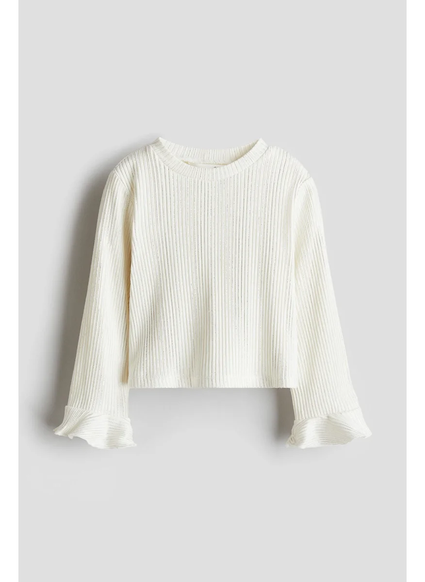 اتش اند ام Flare-Sleeve Jersey Top