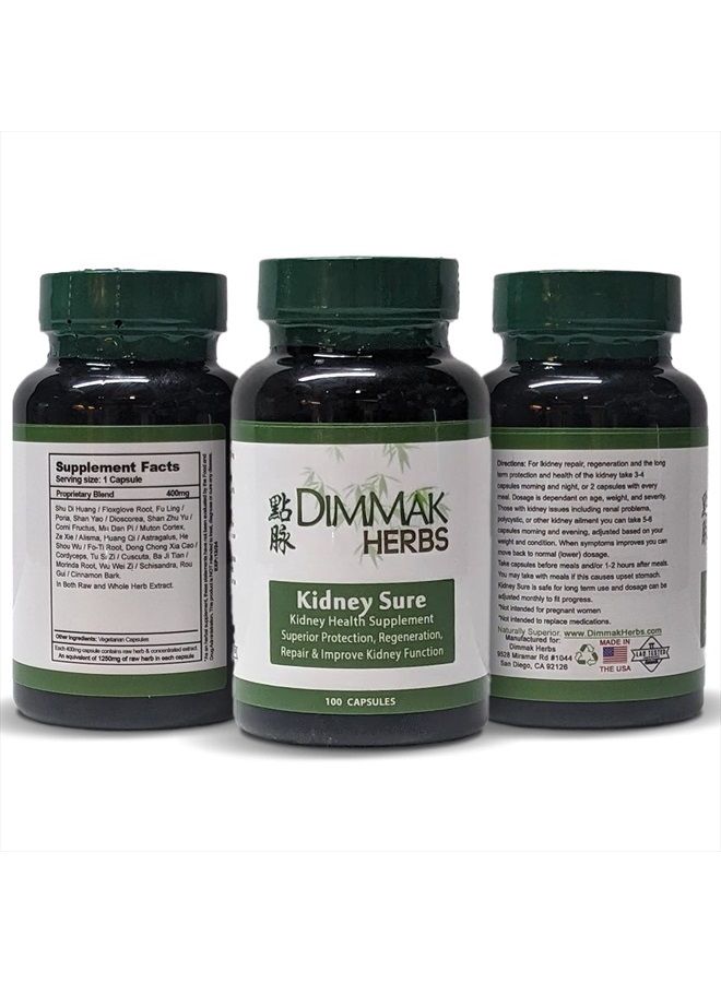 dimmak herbs Kidney Sure Health Supplement Chinese Herb Kidney Blend Detoxifier + Regenerator for Health, Care + Protection – 100 caps 400mg - Image 3