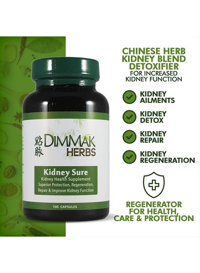 dimmak herbs Kidney Sure Health Supplement Chinese Herb Kidney Blend Detoxifier + Regenerator for Health, Care + Protection – 100 caps 400mg - Image 4