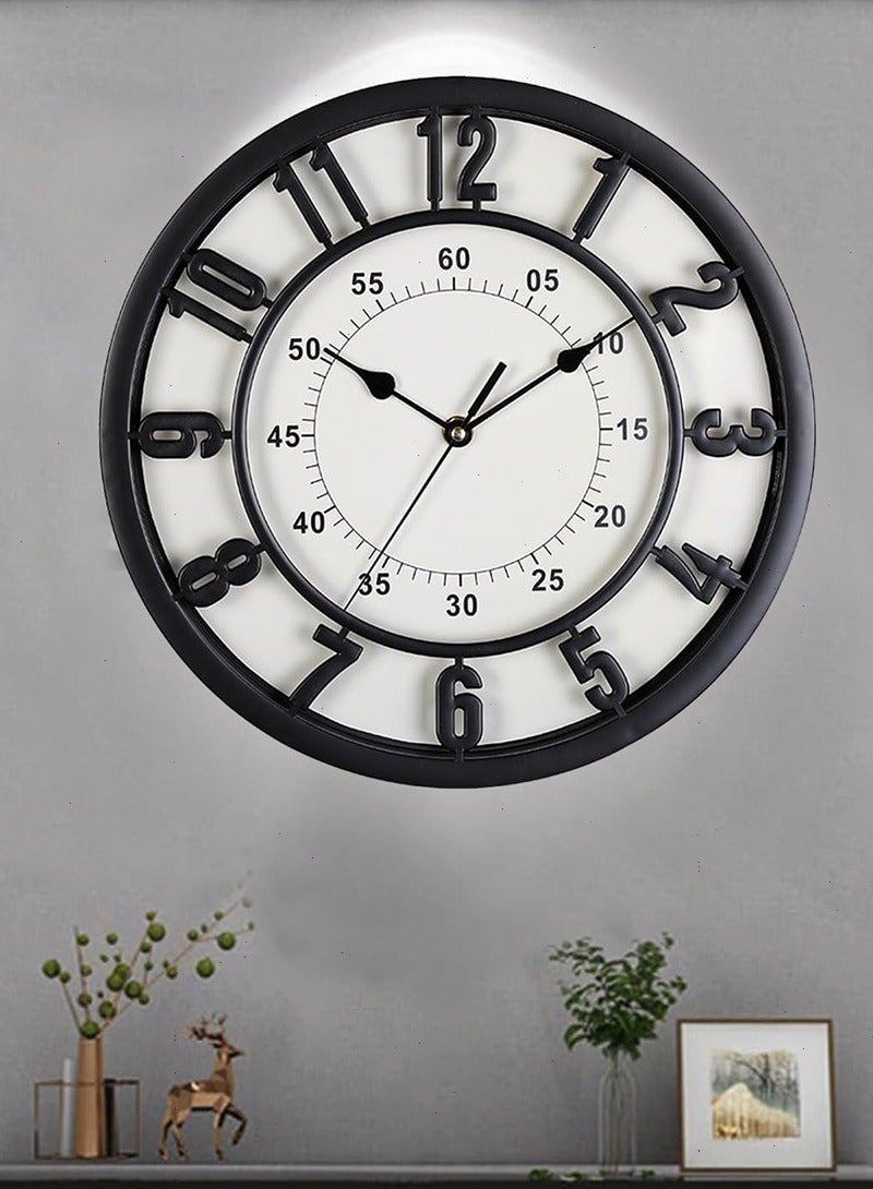 يواوليتي ساعة حائط، 31 سم، صامتة، سهلة القراءة، مناسبة للمنزل والمكتب والفصول الدراسية والمدارس، تعمل بالبطارية، موفرة للطاقة (سوداء) - Image 2