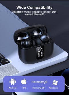 General Bluetooth Headset with LED Digital Display, Earbuds Noise Cancellation and Stereo Sound, Long Battery Life Bluetooth Headset for iPhone , Xiaomi, Samsung, Infinix, Motorola Headsets and More  - Image 5