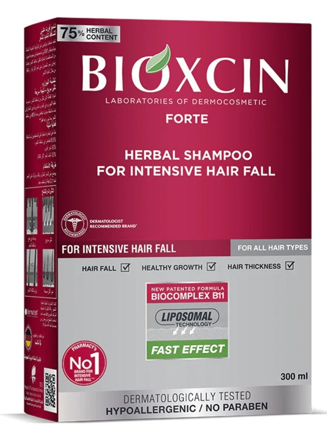 BIOXCIN - Forte Herbal Shampoo For Intensive Hair Fall 300ml - Image 1