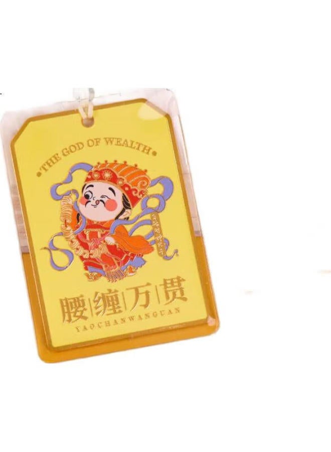 Tatanice Bookmark, Teacher'S Day Gift, Metal Bookmark, Five Wealth Gods Blessing Gold Plaque, Car Pendant, Chinese Style Creative Gift, Souvenir, Waist Strap With Wealth - Image 3