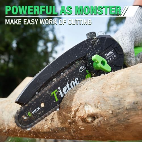 tietoc GREEN Mini Chainsaw 6 Inch Guide Plate (6" bar length - .043" Gauge - 1/4" Low Pro Pitch - 6 Tooth Count) - Image 3